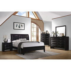 Vollenhove Black 2-Drawer Nightstand with Pull-out Tray