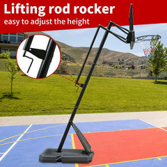 Height Adjustable Basketball Hoop, 7.5 to 10ft Adjustable Basketball Stand with 44 Inch Backboard, Portable Basketball Goal System with Stable Base and Wheels, Use for Outdoor