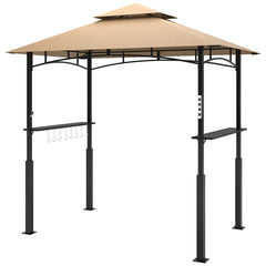 Dark Brown Outdoor Grill Gazebo  8' x 5' Gazebo Shelter