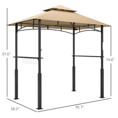 Dark Brown Outdoor Grill Gazebo  8' x 5' Gazebo Shelter