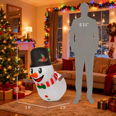 3.4' Blow-Up Outdoor Christmas Display Inflatable Hanging Snowman w/ LED Lights