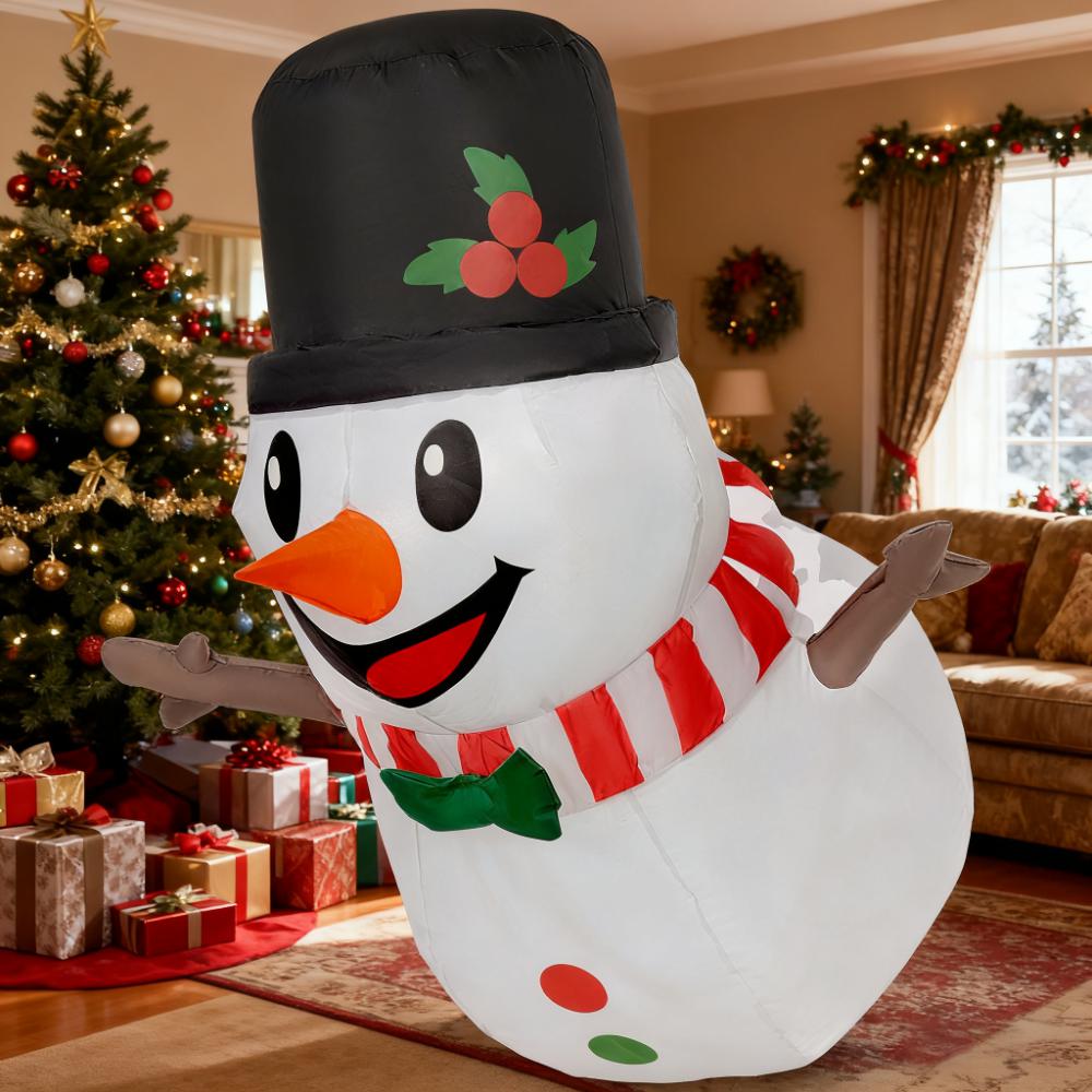 3.4' Blow-Up Outdoor Christmas Display Inflatable Hanging Snowman w/ LED Lights
