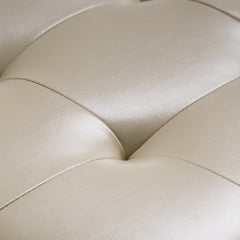 Cosmopolitan 34 inch Wide Storage Ottoman in Satin Cream Vegan Leather