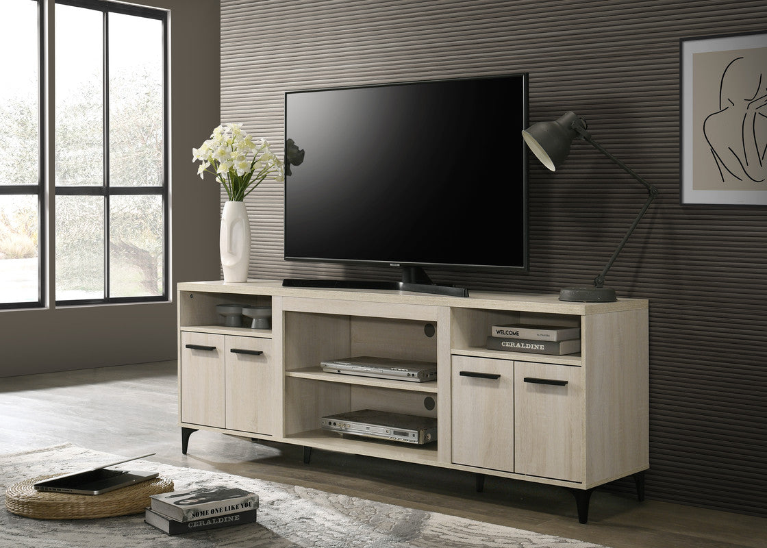 Enzo 70"W Oak Finish 4-Door TV Stand