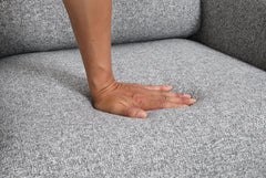 Pushback Manual Recliner High Back Channel Detail Tapered Legs Leathered Upholstery Gray Finish Primary Living Room
