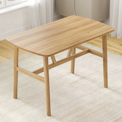 Dining Table for 4-6 Person, Rectangular Wood Kitchen Table, Modern Dinner Table with Sturdy Metal Frame for Dining Room, Kitchen, 47.2 inch, Nature