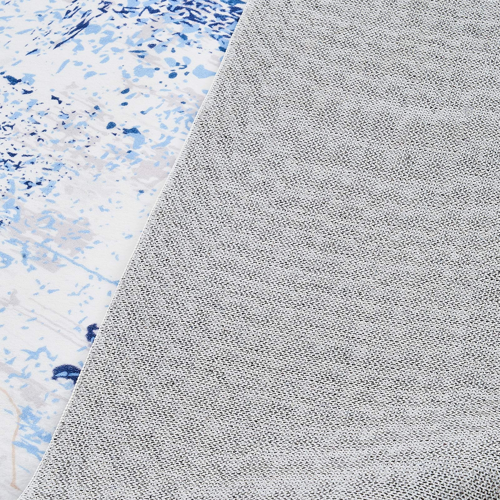 Large Area Rug 5 x 7 ft Anti-Skid and Tear-Resistant Floor Mat Modern Blue