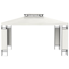 Outsunny 10' x 13' Patio Gazebo, Double Roof Outdoor Gazebo Canopy Shelter with Screen Decorate Corner Frame, for Garden, Lawn, Backyard and Deck, Cream White