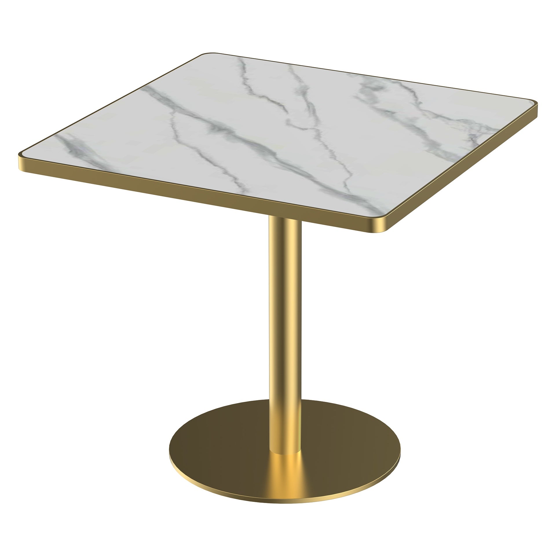 Square Modern Dinning Table 31.5 inches Bistro Table Tulip Table with Faux Marble top,Easy Assemble,Sturdy Metal Frame Diameter