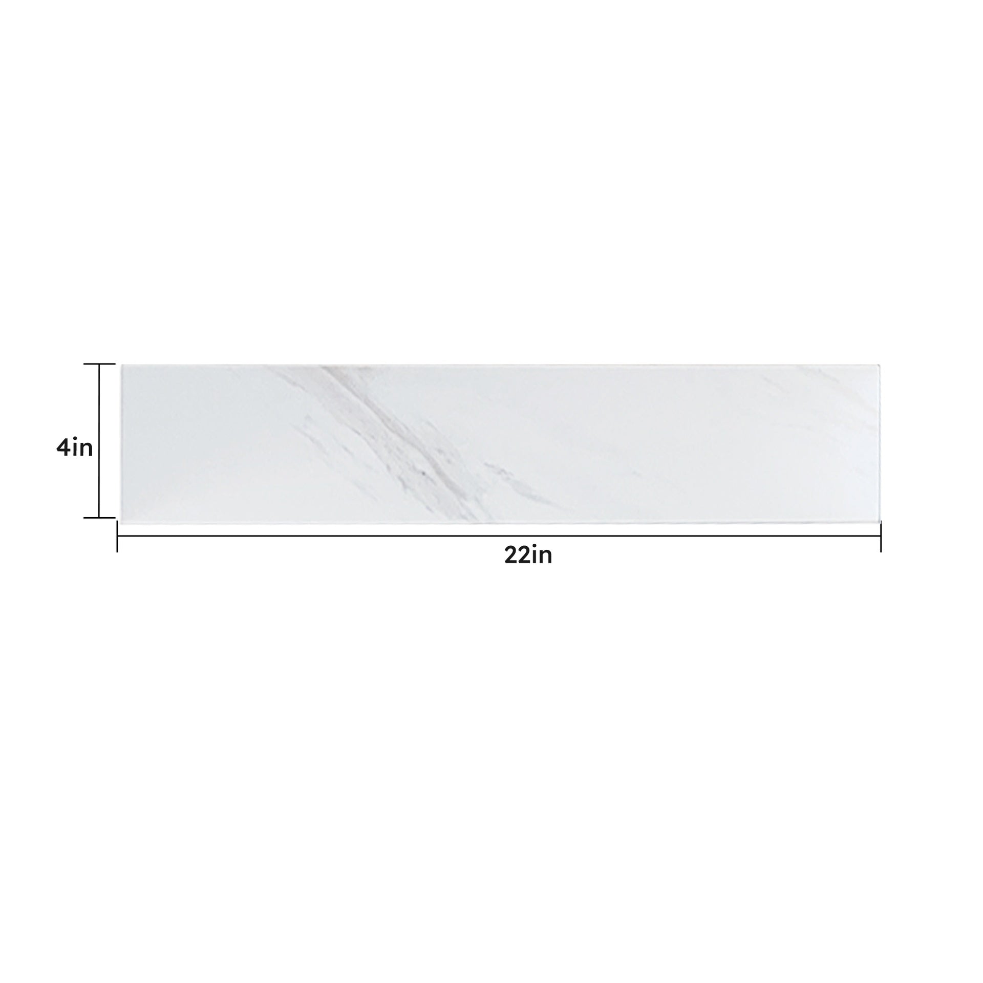 22 Inch Sidesplash , Bathroom Vanity Top with Backsplash ,4" Height Backsplash, for Vanity Top, Bianco Carrara Venato