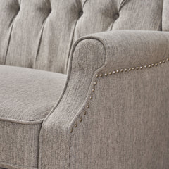 Oversized Tufted Wingback Fabric Push Back Recliner with Nailhead Trim and Button Tufted Diamond Stitch for Living Room, Bedroom
