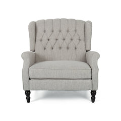 Oversized Tufted Wingback Fabric Push Back Recliner with Nailhead Trim and Button Tufted Diamond Stitch for Living Room, Bedroom