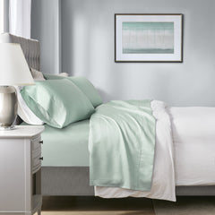 4-Piece King HeiQ Smart Temperature Cotton Blend Sheet Set, Seaform