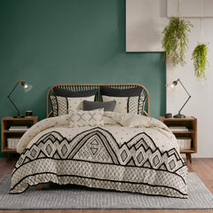 King/Cal King 3 Piece Flax and Cotton Blended Duvet Cover Set