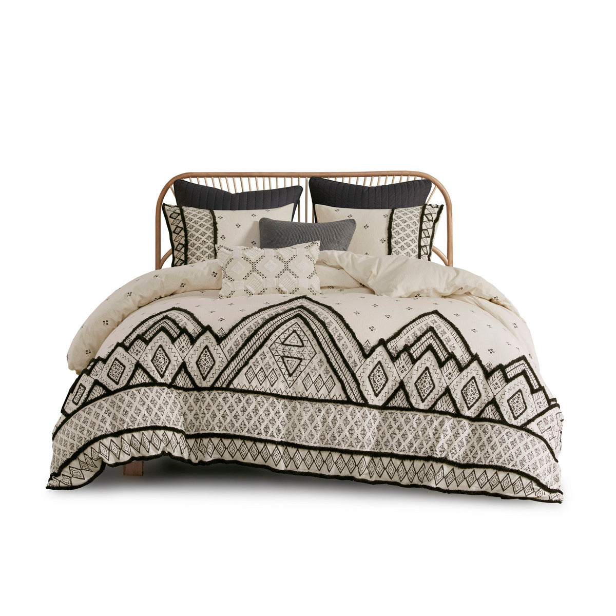 King/Cal King 3 Piece Flax and Cotton Blended Duvet Cover Set
