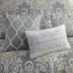6 Piece Cotton Comforter Set Grey Cal King