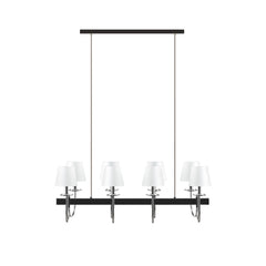 8-Light Traditional Chandelier with Drum Shades