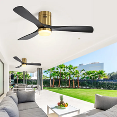 52" Smart Ceiling Fan with Light - Gold Finish, Matte Black Blades, APP & Alexa Voice Control, Quiet Reversible Motor, Dimmable LED with Timer