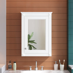 20" Wall Mounted Bathroom Storage Cabinet with Mirror, Medicine Cabinet with Height Adjustable Shelf, Over the Toilet Space Saver Cabinet