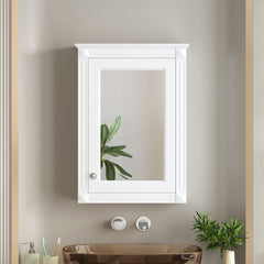 20" Wall Mounted Bathroom Storage Cabinet with Mirror, Medicine Cabinet with Height Adjustable Shelf, Over the Toilet Space Saver Cabinet