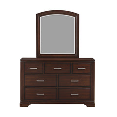 Modern Cherry Finish Dresser with 7-Drawers Smooth Glides Transitional Bedroom Furniture 1pc Storage Cabinet