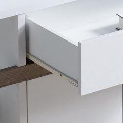 Modernize Kitchen Buffet Organizing Cabinet with 4 Shelves, White & Dark Taupe