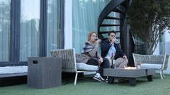 54 inch Propane Fire Pit,Outdoor Gas Fire Pit Table with Rain Cover,Rectangular Heater for Patio, Backyard, Deck,50,000BTU Outdoor Modern Patio Fire Pit.
