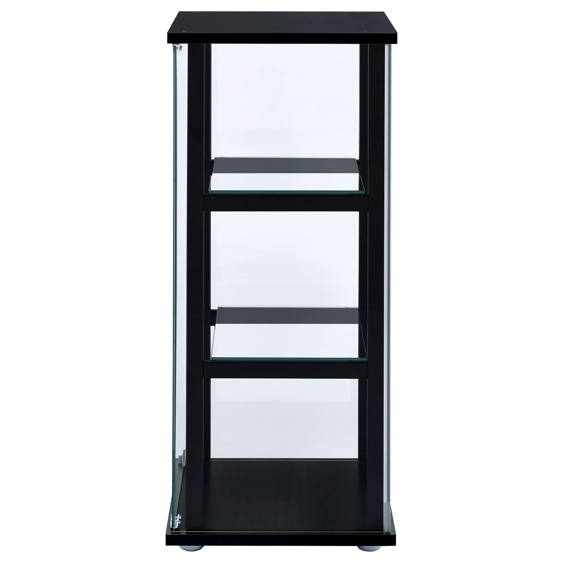 Callie Black Glass 3-Shelf Curio Cabinet
