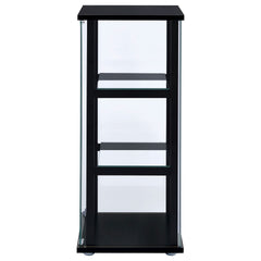 Callie Black Glass 3-Shelf Curio Cabinet