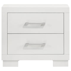 Copper White 2-Drawer Rectangular Nightstand with Bar Handle Pulls