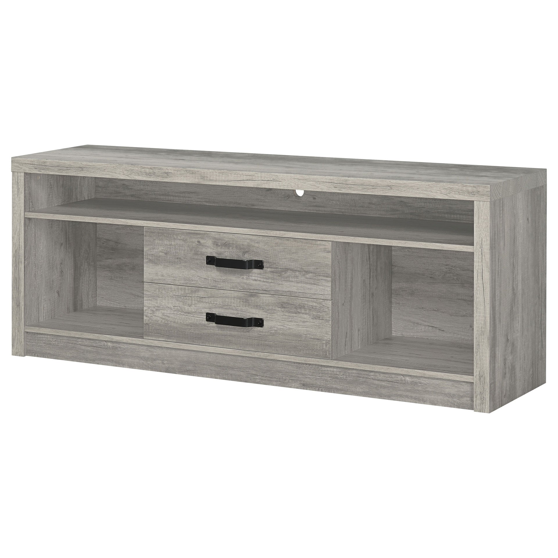 Bergeron Grey Driftwood 2-Drawer Engineered Wood TV Stand