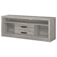 Bergeron Grey Driftwood 2-Drawer Engineered Wood TV Stand