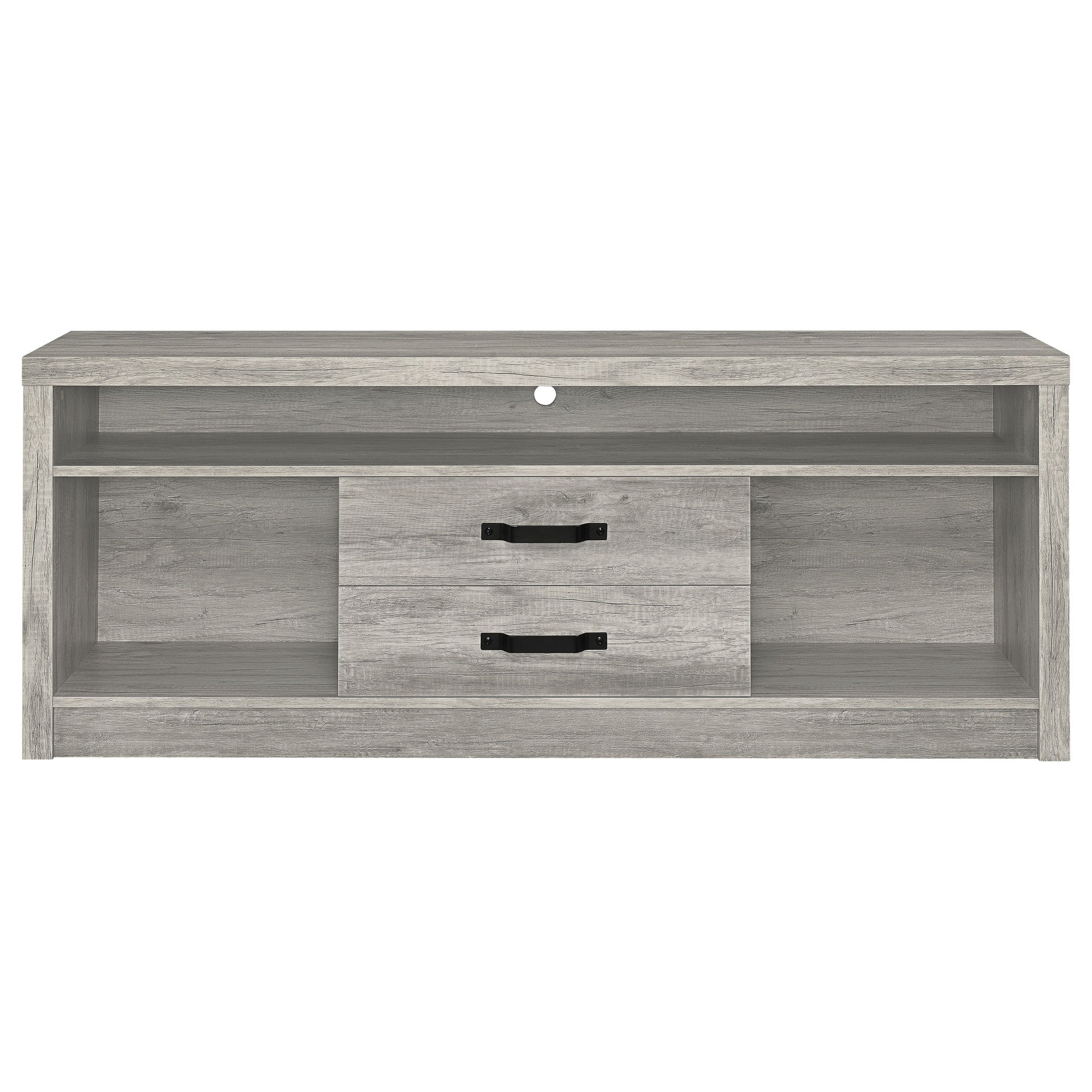 Bergeron Grey Driftwood 2-Drawer Engineered Wood TV Stand