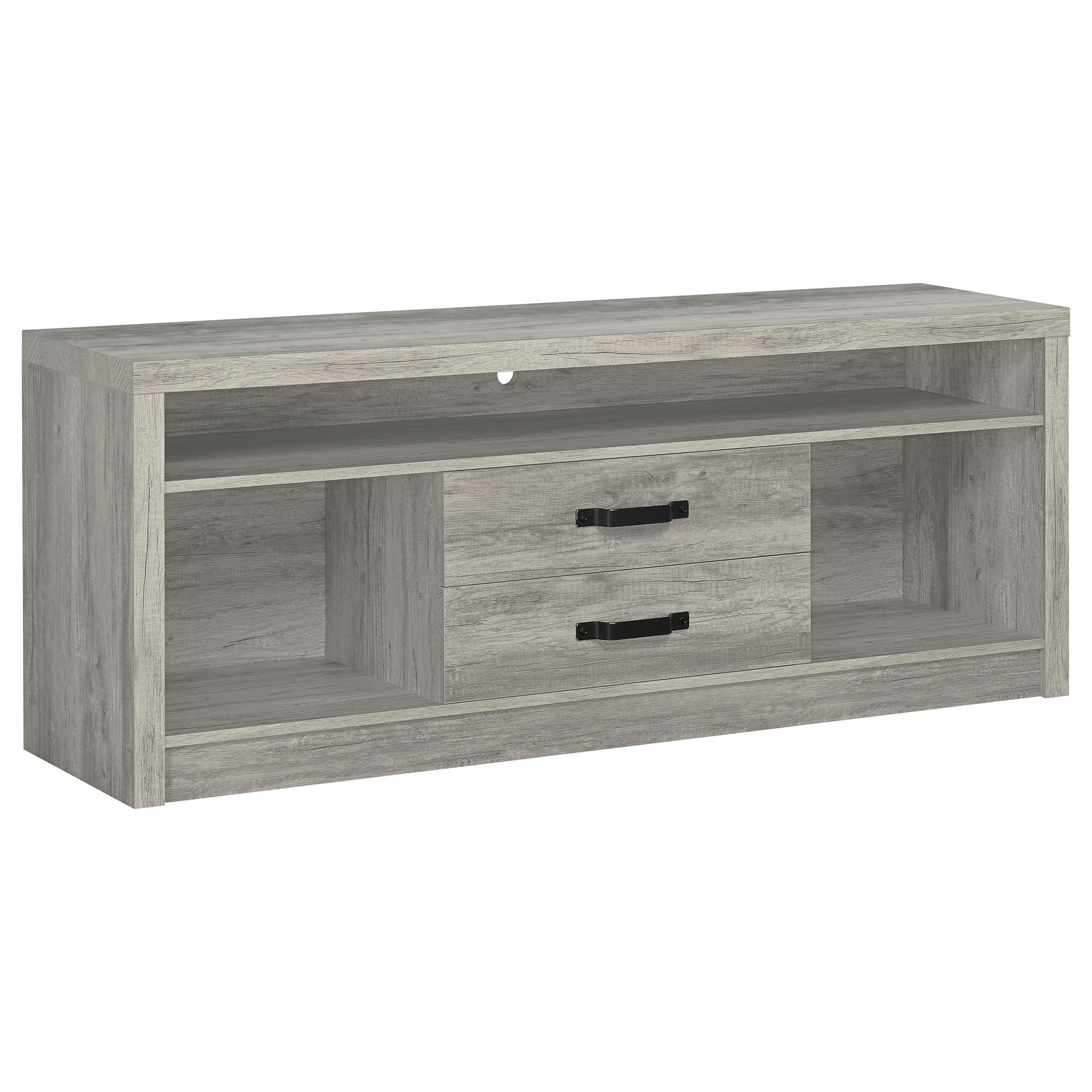 Bergeron Grey Driftwood 2-Drawer Engineered Wood TV Stand