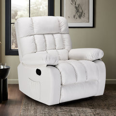 Recliner Chair, Upholstered Rocker Recliner Chair with Side Pocket, Ergonomic 110°-160° Adjustable Reclining Chairs for Adults, Single Sofa Chair with Footrest,Recliner Sofa for Living Room