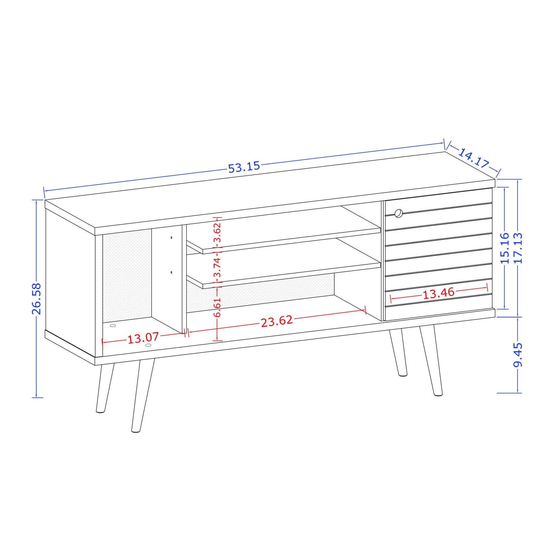 TV Stand in Rustic Brown and Yellow
