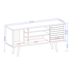 TV Stand in Rustic Brown and Blue Slate