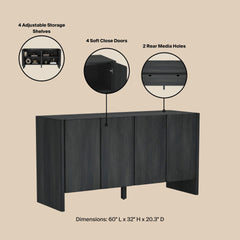 Sideboard in Charcoal Gray