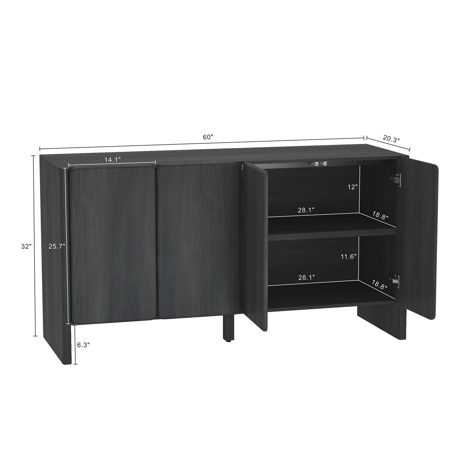 Sideboard in Charcoal Gray
