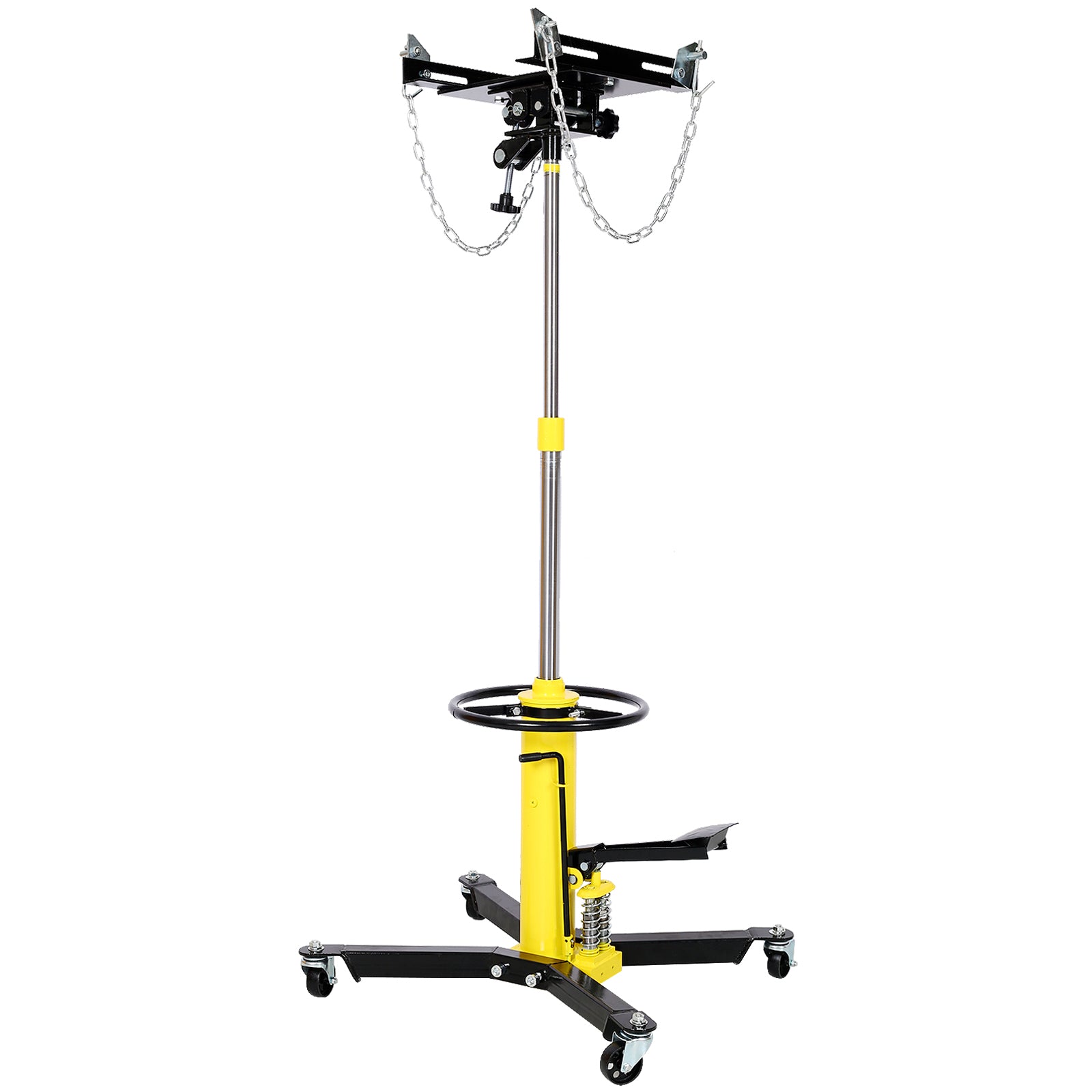 1660lbs Transmission Jacks Quick Lift Dual Spring , Hydraulic Transmission Jack 2 Stage Hydraulic w/ 360° for car lift 0.75 Ton