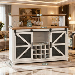 Coffee Bar Cabinet Farmhouse Wine Cabinet  for Kitchen, Dining Room