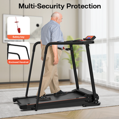 Walking Treadmills for Home, Extended Handrails for Recovery Fitness, Portable Foldable Treadmill for Seniors with Optional APP Control, 300 LBS Capacity