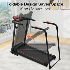 Walking Treadmills for Home, Extended Handrails for Recovery Fitness, Portable Foldable Treadmill for Seniors with Optional APP Control, 300 LBS Capacity