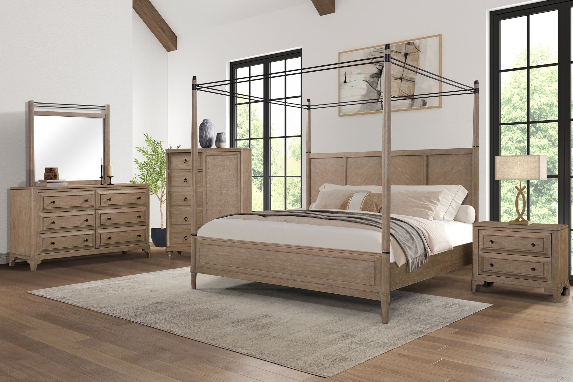 2 Drawer Nightstand With Sand Finish
