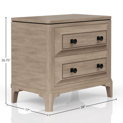 2 Drawer Nightstand With Sand Finish