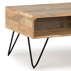 Hunter 36 inch Wide Solid Mango Wood Small Lift Top Coffee Table in Natural
