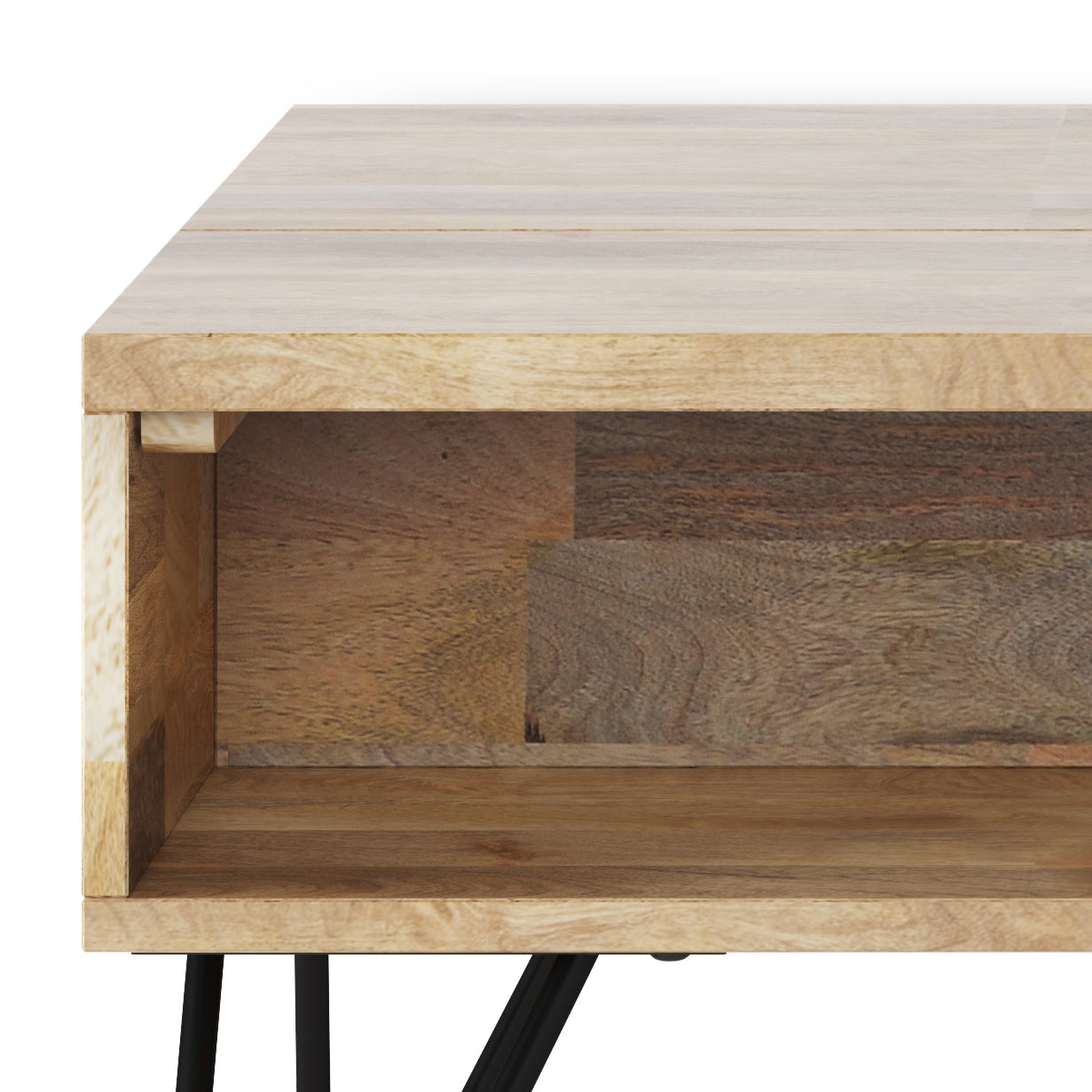 Hunter 36 inch Wide Solid Mango Wood Small Lift Top Coffee Table in Natural