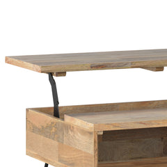 Hunter 36 inch Wide Solid Mango Wood Small Lift Top Coffee Table in Natural
