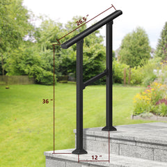 Hand Rails for Outdoor Steps, 1-2 Step Handrail 2 Pack