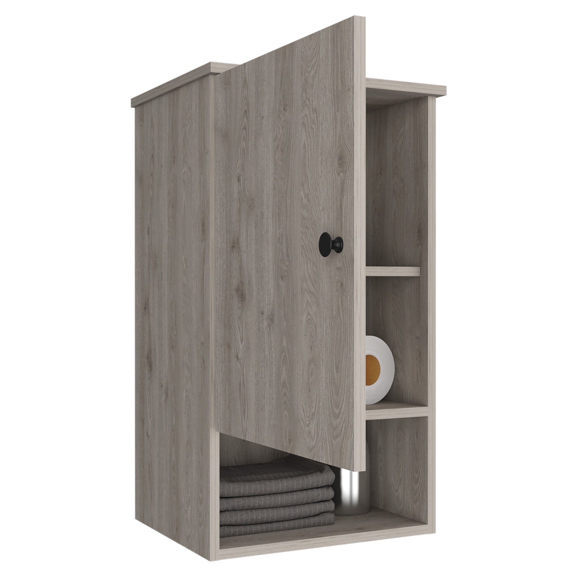 Medicine Cabinet Porto, Two Internal Shelves, Light Gray Finish
